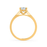 ELENA - Round Moissanite Solitaire 18k Yellow Gold Cathedral Ring Engagement Ring Lily Arkwright