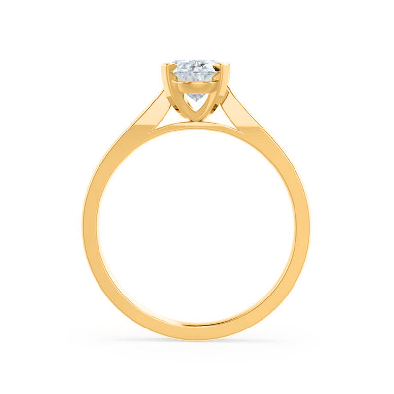 ELENA - Round Moissanite Solitaire 18k Yellow Gold Cathedral Ring Engagement Ring Lily Arkwright