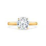 ELENA - Round Natural Diamond Solitaire 18k Yellow Gold Cathedral Ring Engagement Ring Lily Arkwright