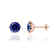 ELOISE - Round Blue Sapphire 18k Rose Gold Lotus Leaf Stud Earrings Earrings Lily Arkwright