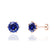 ELOISE - Round Blue Sapphire 18k Rose Gold Lotus Leaf Stud Earrings Earrings Lily Arkwright