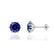 ELOISE - Round Blue Sapphire 18k White Gold Lotus Leaf Stud Earrings Earrings Lily Arkwright