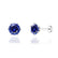 ELOISE - Round Blue Sapphire 18k White Gold Lotus Leaf Stud Earrings Earrings Lily Arkwright