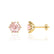 ELOISE - Round Champagne Sapphire 18k Yellow Gold Lotus Leaf Stud Earrings Earrings Lily Arkwright