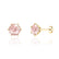 ELOISE - Round Champagne Sapphire 18k Yellow Gold Lotus Leaf Stud Earrings Earrings Lily Arkwright