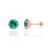 ELOISE - Round Emerald 18k Rose Gold Lotus Leaf Stud Earrings Earrings Lily Arkwright
