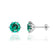 ELOISE - Round Emerald Platinum Lotus Leaf Stud Earrings Earrings Lily Arkwright