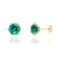 ELOISE - Round Emerald 18k Yellow Gold Lotus Leaf Stud Earrings Earrings Lily Arkwright
