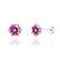 ELOISE - Round Pink Sapphire 18k White Gold Lotus Leaf Stud Earrings Earrings Lily Arkwright