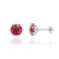 ELOISE - Round Ruby Platinum Lotus Leaf Stud Earrings Earrings Lily Arkwright