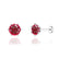 ELOISE - Round Ruby 18k White Gold Lotus Leaf Stud Earrings Earrings Lily Arkwright