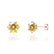ELOISE - Round Yellow Sapphire 18k Rose Gold Lotus Leaf Stud Earrings Earrings Lily Arkwright