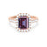 ESME - Emerald Lab-Grown Alexandrite & Diamond 18k Rose Gold Halo Engagement Ring Lily Arkwright