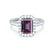 ESME - Emerald Lab-Grown Alexandrite & Diamond Platinum 950 Halo Engagement Ring Lily Arkwright