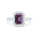 ESME - Emerald Lab-Grown Alexandrite & Diamond 18k White Gold Halo Engagement Ring Lily Arkwright