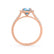 ESME - Lab-Grown Aqua Spinel & Diamond 18k Rose Gold Halo Engagement Ring Lily Arkwright
