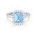 ESME - Emerald Lab-Grown Aqua Spinel & Diamond 18k White Gold Halo Engagement Ring Lily Arkwright