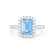 ESME - Emerald Lab-Grown Aqua Spinel & Diamond 18k White Gold Halo Engagement Ring Lily Arkwright