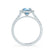 ESME - Lab-Grown Aqua Spinel & Diamond 18k White Gold Halo Engagement Ring Lily Arkwright