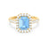 ESME - Emerald Lab-Grown Aqua Spinel & Diamond 18k Yellow Gold Halo Engagement Ring Lily Arkwright