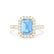 ESME - Emerald Lab-Grown Aqua Spinel & Diamond 18k Yellow Gold Halo Engagement Ring Lily Arkwright