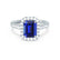 ESME - Emerald Lab-Grown Blue Sapphire & Diamond 18K White Gold Halo Engagement Ring Lily Arkwright