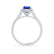 ESME - Radiant Lab-Grown Blue Sapphire & Diamond 18k White Gold Halo Engagement Ring Lily Arkwright