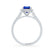 ESME - Radiant Lab-Grown Blue Sapphire & Diamond Platinum 950 Halo Engagement Ring Lily Arkwright