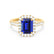 ESME - Emerald Lab-Grown Blue Sapphire & Diamond 18K Yellow Gold Halo Engagement Ring Lily Arkwright