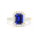 ESME - Emerald Lab-Grown Blue Sapphire & Diamond 18K Yellow Gold Halo Engagement Ring Lily Arkwright