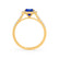 ESME - Radiant Lab-Grown Blue Sapphire & Diamond 18k Yellow Gold Halo Engagement Ring Lily Arkwright