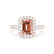 ESME - Emerald Lab-Grown Champagne Sapphire & Diamond 18k Rose Gold Halo Engagement Ring Lily Arkwright