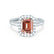 ESME - Emerald Lab-Grown Champagne Sapphire & Diamond Platinum 950 Halo Engagement Ring Lily Arkwright