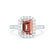 ESME - Emerald Lab-Grown Champagne Sapphire & Diamond Platinum 950 Halo Engagement Ring Lily Arkwright