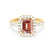 ESME - Emerald Lab-Grown Champagne Sapphire & Diamond 18k Yellow Gold Halo Engagement Ring Lily Arkwright