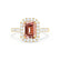 ESME - Emerald Lab-Grown Champagne Sapphire & Diamond 18k Yellow Gold Halo Engagement Ring Lily Arkwright