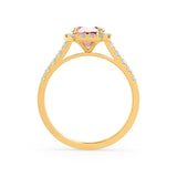 ESME - Lab-Grown Champagne Sapphire & Diamond 18k Yellow Gold Halo Engagement Ring Lily Arkwright