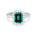 ESME - Emerald Lab-Grown Emerald & Diamond 18K White Gold Ring Engagement Ring Lily Arkwright