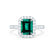 ESME - Emerald Lab-Grown Emerald & Diamond 18K White Gold Ring Engagement Ring Lily Arkwright