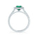 ESME - Radiant Lab-Grown Emerald & Diamond 18k White Gold Halo Engagement Ring Lily Arkwright