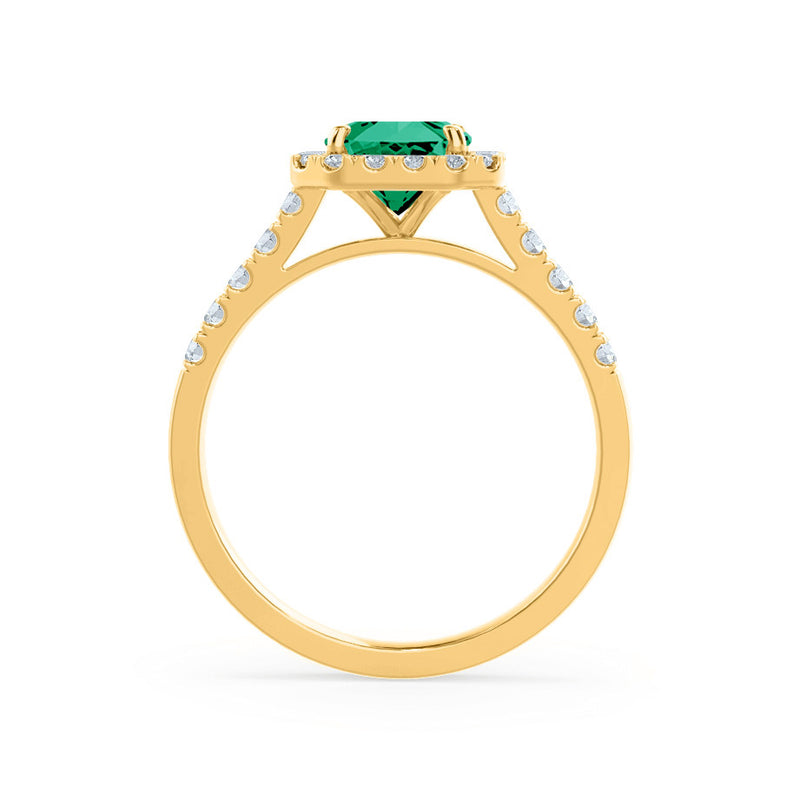 ESME - Lab-Grown Emerald & Diamond 18K Yellow Gold Ring Engagement Ring Lily Arkwright