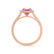 ESME - Radiant Lab-Grown Pink Sapphire & Diamond 18k Rose Gold Halo Engagement Ring Lily Arkwright