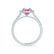 ESME - Radiant Lab-Grown Pink Sapphire & Diamond Platinum 950 Halo Engagement Ring Lily Arkwright