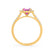 ESME - Radiant Lab-Grown Pink Sapphire & Diamond 18k Yellow Gold Halo Engagement Ring Lily Arkwright