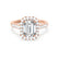 ESME - Emerald Lab Diamond & Diamond 18k Rose Gold Halo Engagement Ring Lily Arkwright