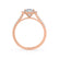 ESME - Emerald Moissanite & Diamond 18k Rose Gold Halo Rings Engagement Ring Lily Arkwright