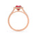 ESME - Radiant Lab-Grown Ruby & Diamond 18k Rose Gold Halo Engagement Ring Lily Arkwright
