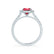 ESME - Radiant Lab-Grown Ruby & Diamond 18k White Gold Halo Engagement Ring Lily Arkwright