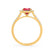 ESME - Radiant Lab-Grown Ruby & Diamond 18k Yellow Gold Halo Engagement Ring Lily Arkwright