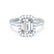 ESME - Emerald Moissanite & Diamond 950 Platinum Halo Ring Rings Lily Arkwright